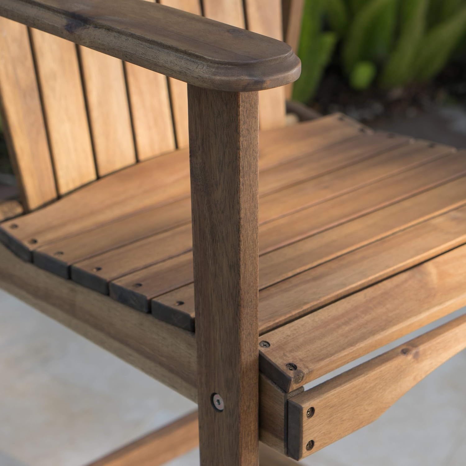 Christopher Knight Home Malibu Taburetes de bar Adirondack de madera de acacia para exteriores, juego de 2 piezas, teñido natural