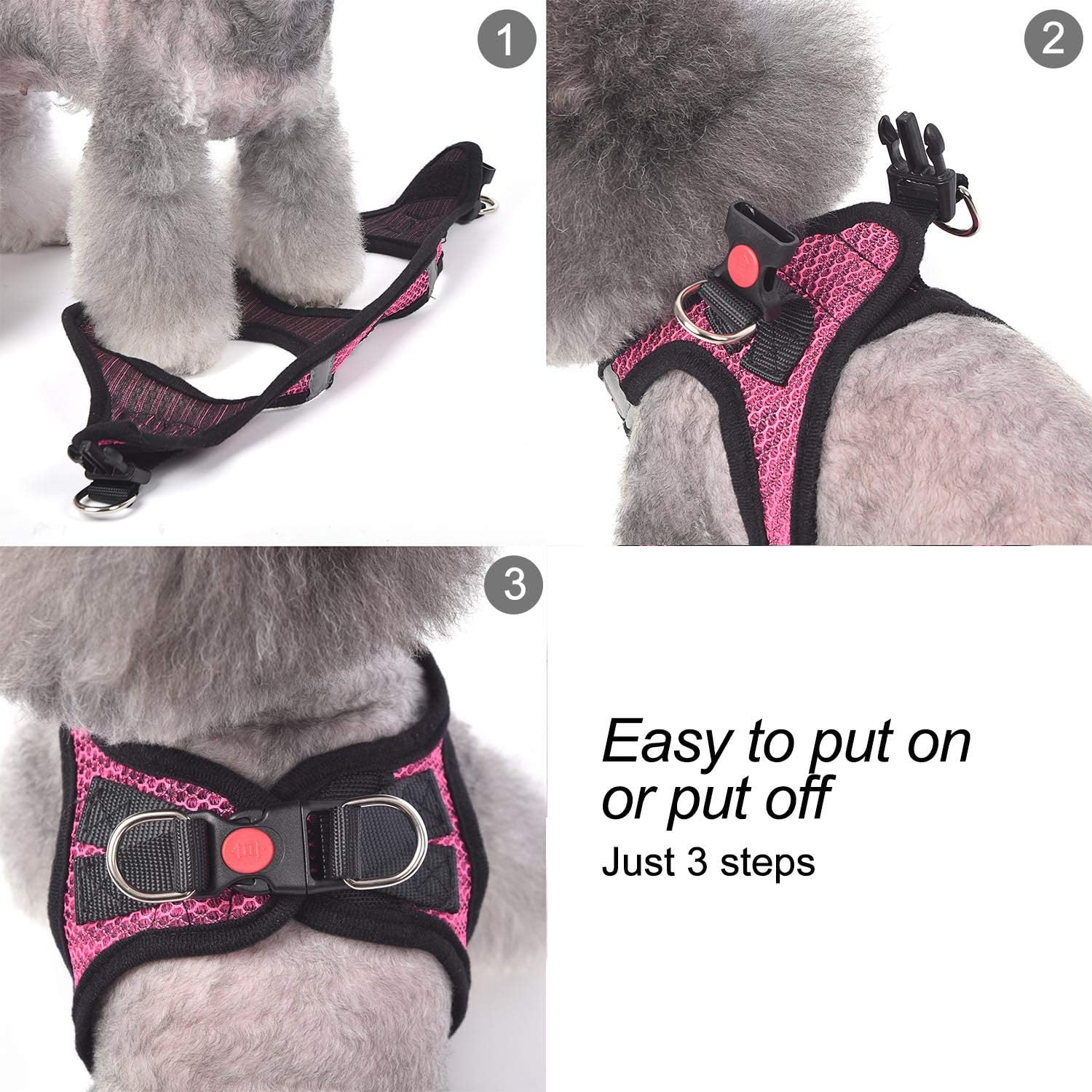 Arnés para perro, transpirable, diseño para meter por las patas, para cachorros y perros, o gatos pequeños o medianos, color azul