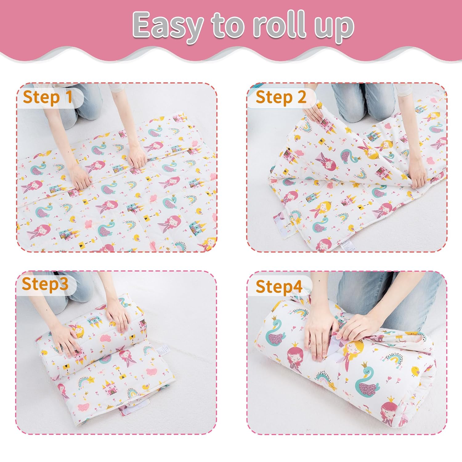 Tapete de siesta para preescolar, 50 x 20 pulgadas (edades 3-5), tela 100% algodón, guardería prek prek prek kindergarten con almohada y manta,