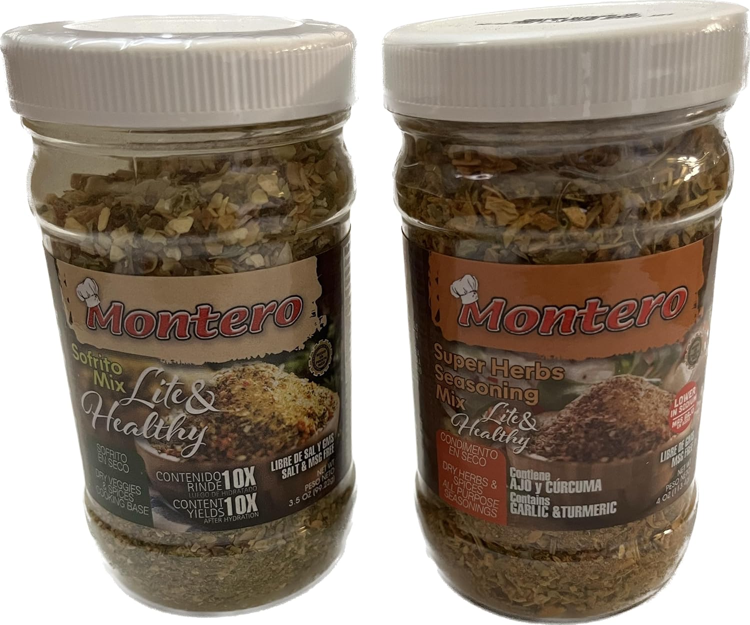 Montero Sofrito Mix 3.5oz y Montero Super Herbs Seasoning Mix 4oz (juego de 2)