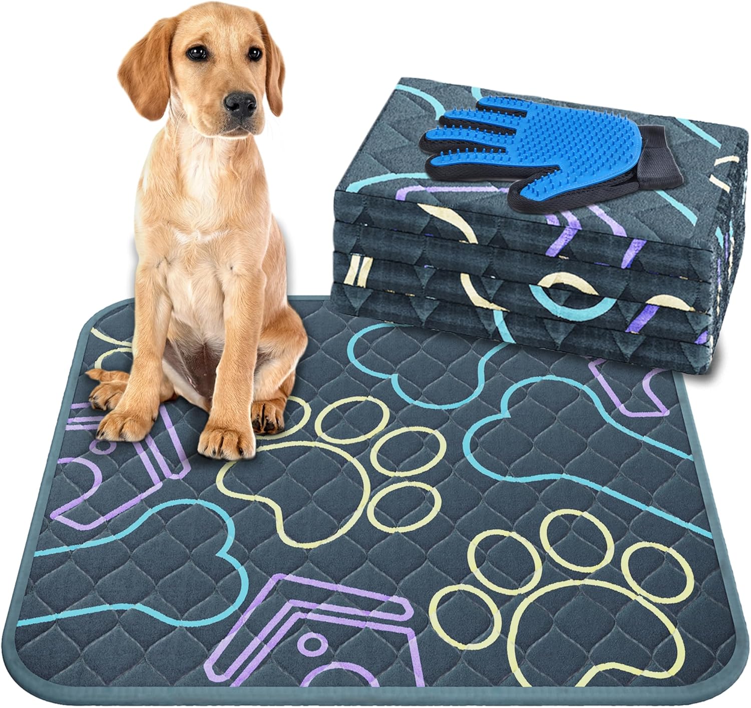 Almohadillas lavables para orina para perros, paquete de 2 unidades + regalo, almohadillas reutilizables para cachorros, impermeables, alfombra de