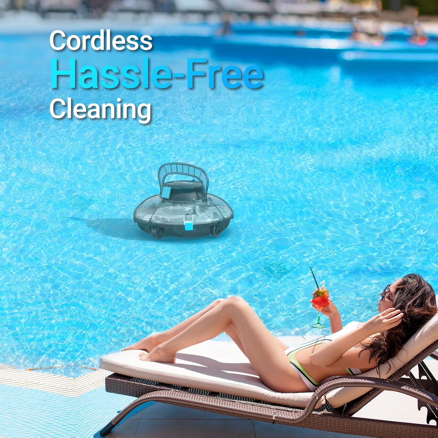 WYBOT Osprey 200SE – Aspiradora robótica inalámbrica para piscina, diseño de tapa transparente, puertos de succión duales potentes, estacionamiento