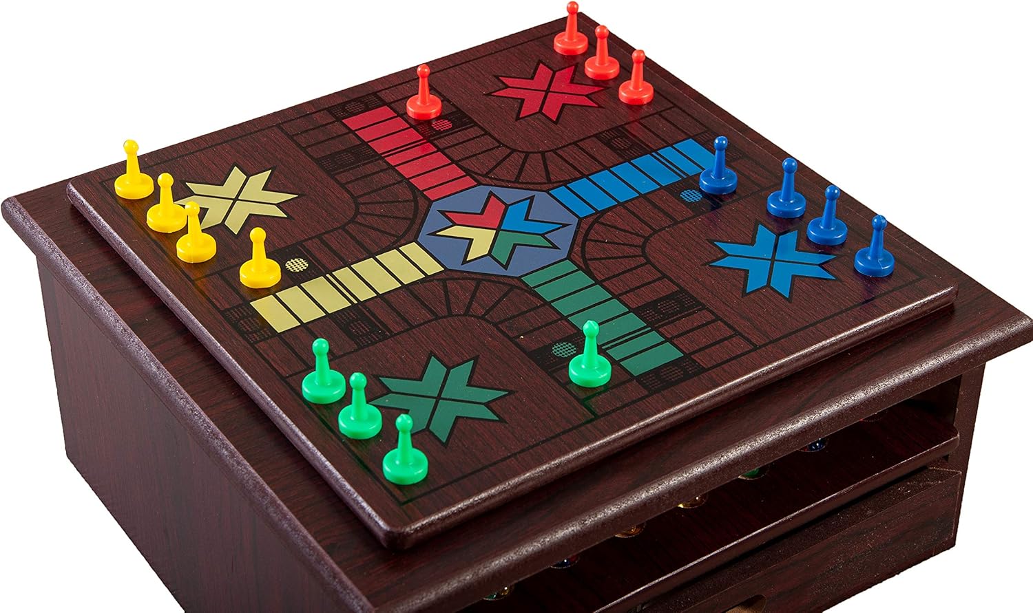 Juego de ajedrez, damas y juego 15 en 1