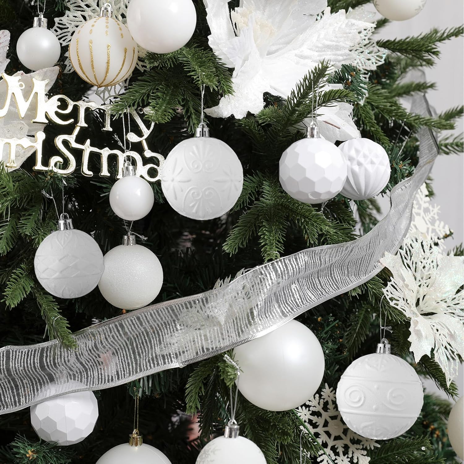 Wironlst Adornos de bola de Navidad  30 adornos de Navidad de plástico inastillables para árbol de Navidad, vacaciones, boda, fiesta (varios