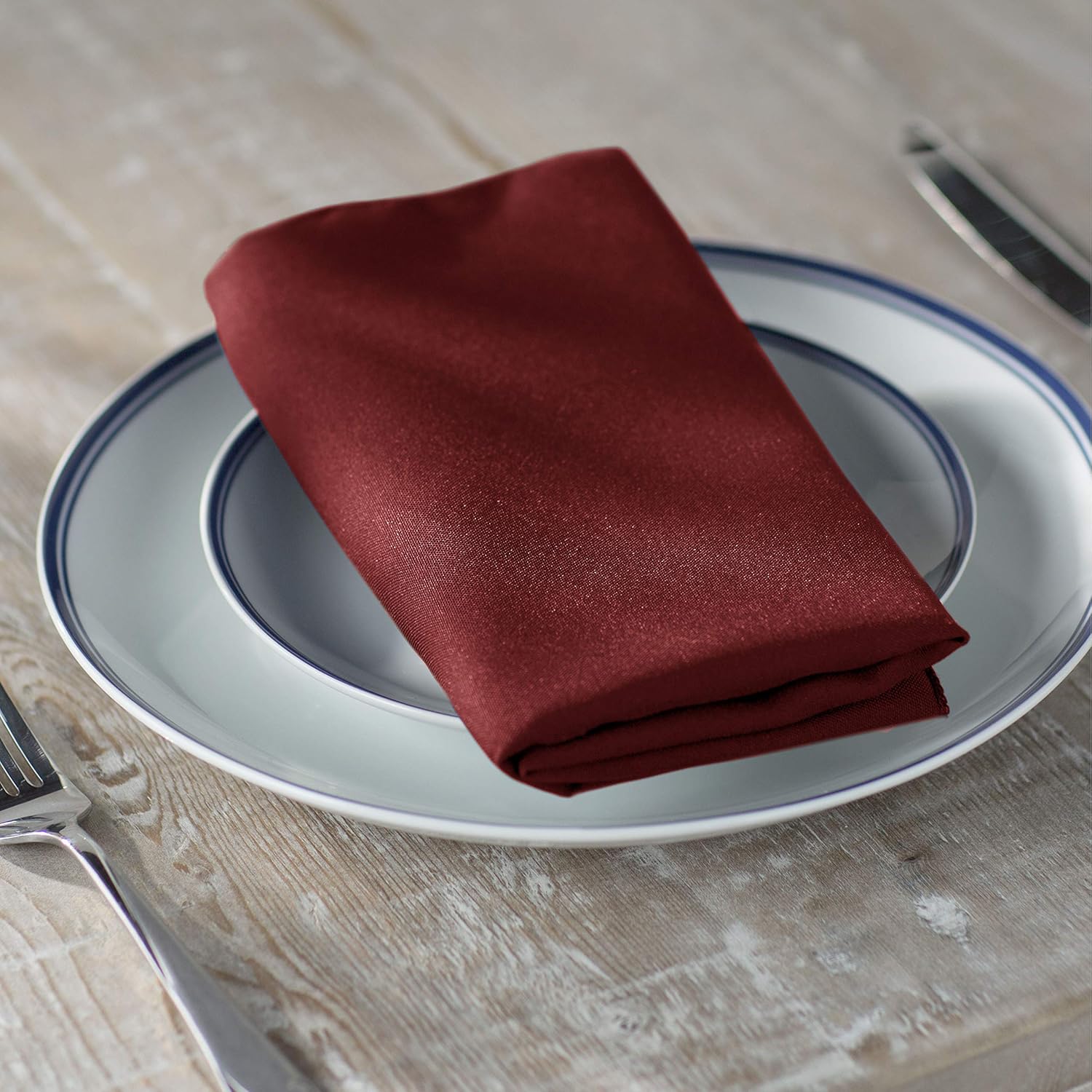 LA Linen Paquete de 4 servilletas de mezcla de polietileno, servilletas de tela suave, lavables y reutilizables, resistentes a las manchas y a las