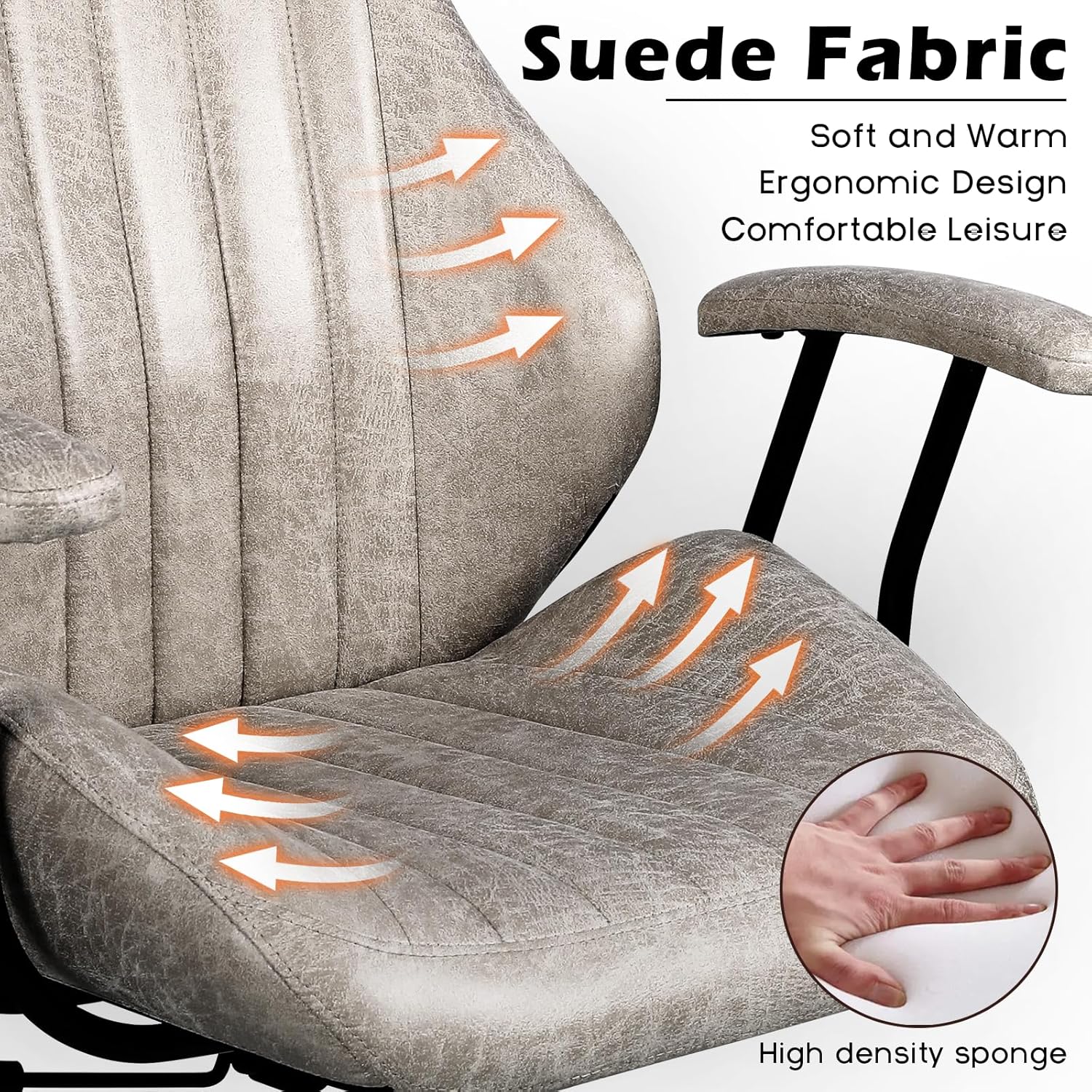 PUKAMI Morden Silla de oficina de cuero, silla de computadora, silla de escritorio ergonómica, silla de escritorio con respaldo alto, silla