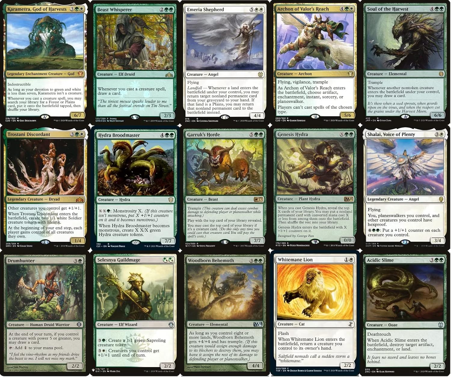Rampa verde y blancaDrawEnorme Criatura EDH Deck – Hecho a medida – Elite – MTG – Comandante – 100 cartas