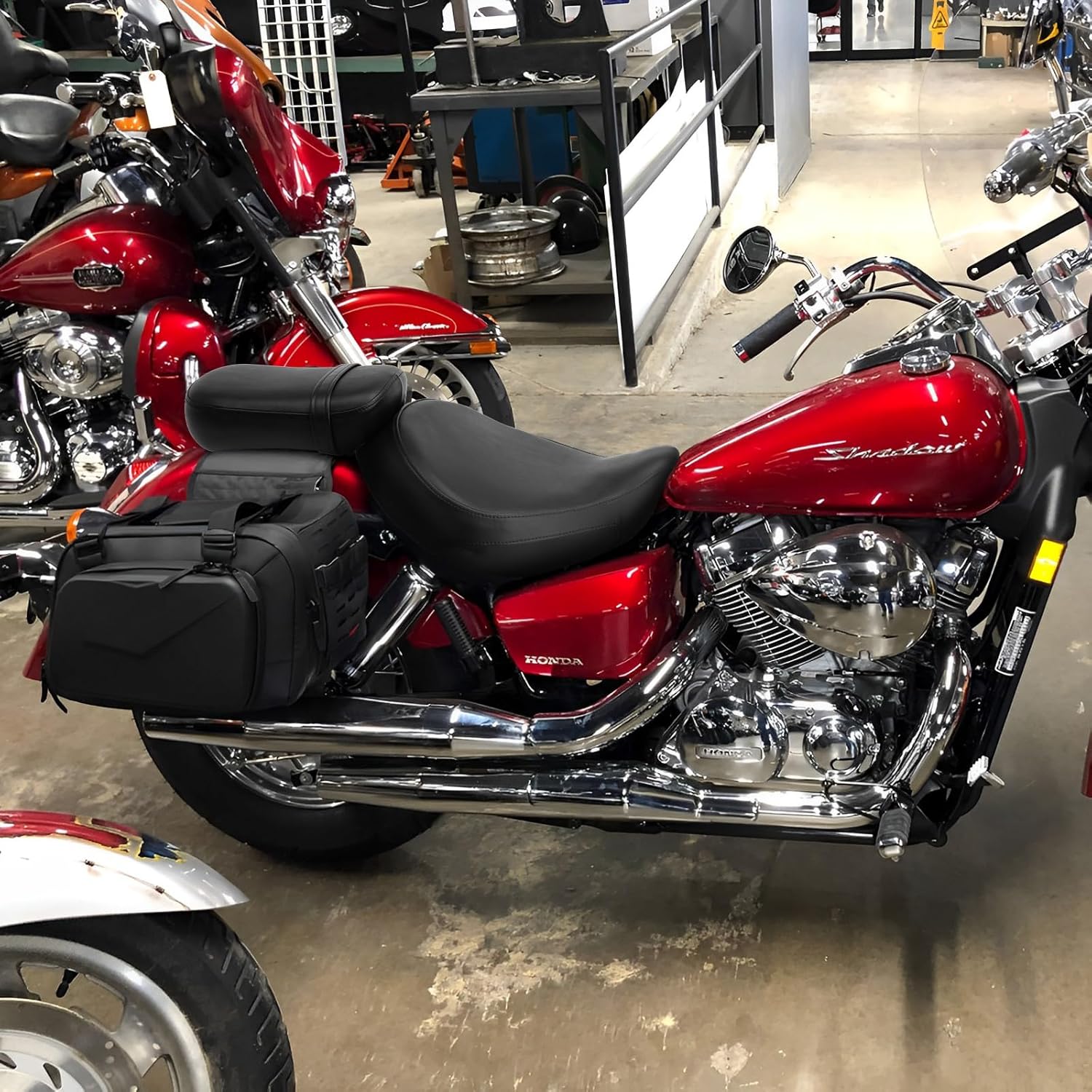 Asiento de pasajero de motocicleta con patrón de diamante costuras para Honda Shadow ACE VT750 VTC750C VTC750CD 1998 1999 2000 2001 2002 2003