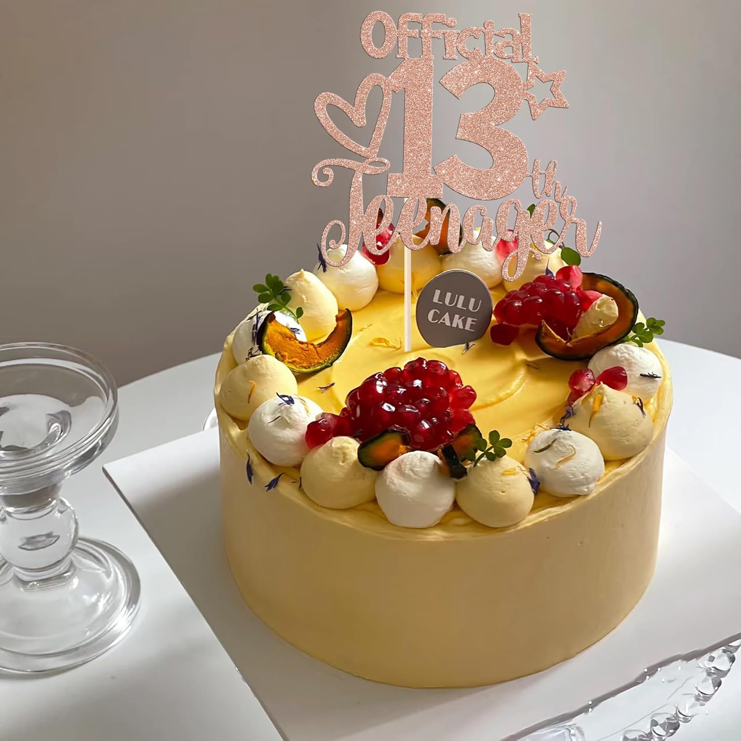 1 paquete de 13 decoraciones oficiales para tartas de 13 años con purpurina para decoración de pasteles de cumpleaños 13 Fabulosos 13 cumpleaños