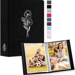 Lanpn Álbum de fotos pequeño de 4 x 6 pulgadas, paquete de 2 unidades, tapa dura de lino, mini libro de fotos de bolsillo de carga superior sin Lanpn Álbum de fotos pequeño de 4 x 6 pulgadas, paquete de 2 unidades, tapa dura de lino, mini libro de fotos de bolsillo de carga superior sin