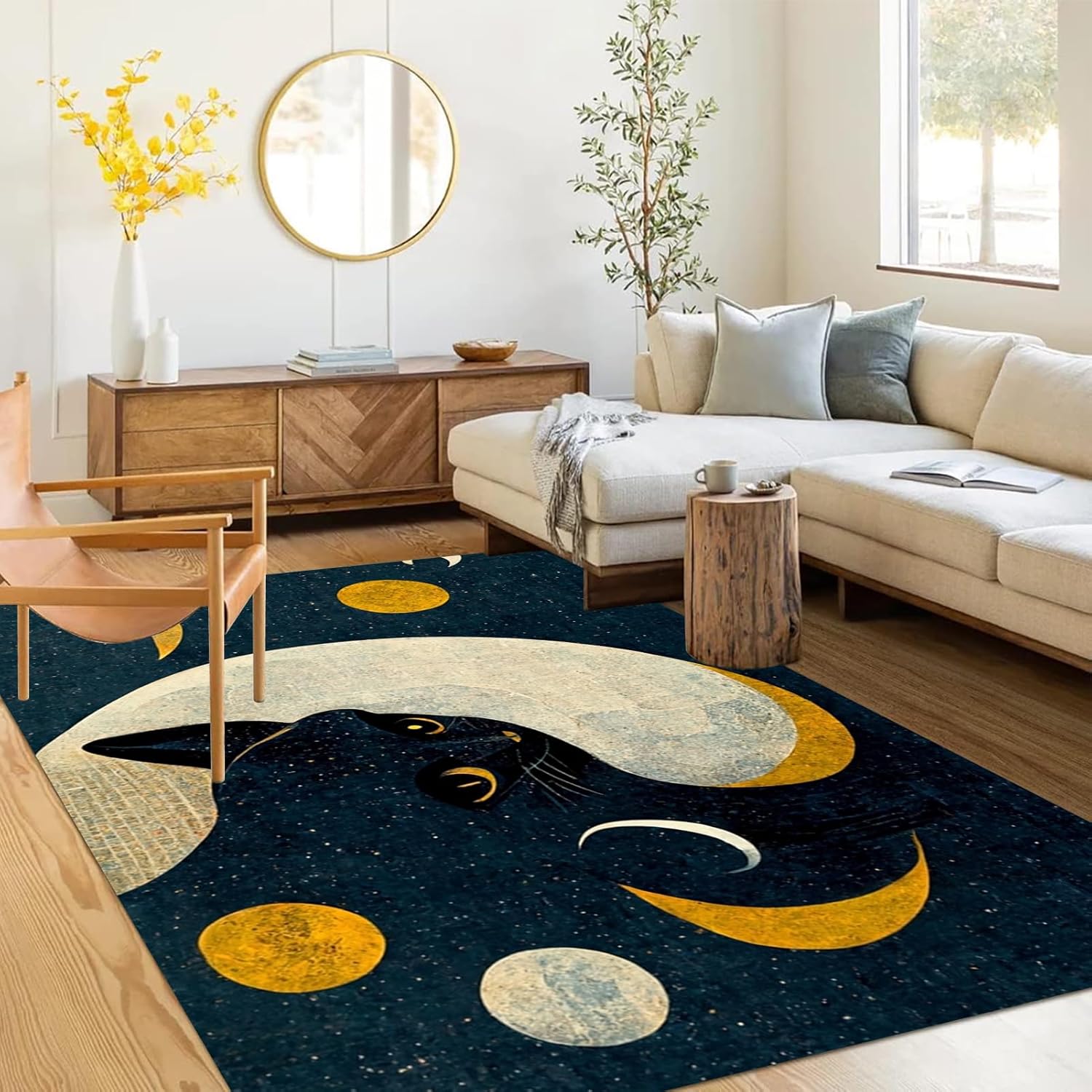 Universe Galaxy – Alfombra de área bohemia de 1.7 x 2.6 pies, lavable, suave, oriental, envejecida, para sala de estar, entrada, comedor, imitación