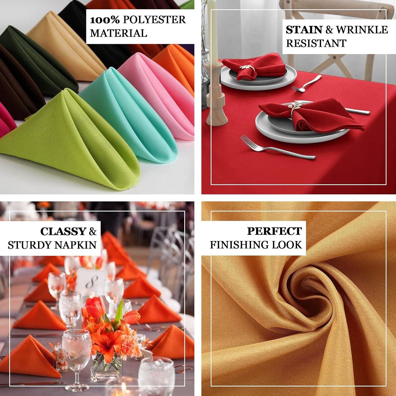 Efavormart – Paquete de 25 servilletas de tela sin costuras color lavanda, lino resistente a las arrugas, 17 x 17 pulgadas