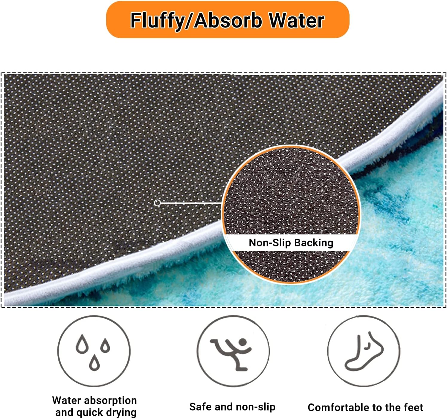 Alfombra de baño curvada de lujo, alfombra esquinera de vellón bereber, antideslizante, suave, absorbente, alfombra de baño lavable, moderna