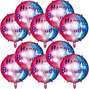 10 globos inflables redondos de papel de aluminio Mylar de 18 pulgadas para decoración de fiestas de cumpleaños, color azul dorado 10 globos inflables redondos de papel de aluminio Mylar de 18 pulgadas para decoración de fiestas de cumpleaños, color azul dorado