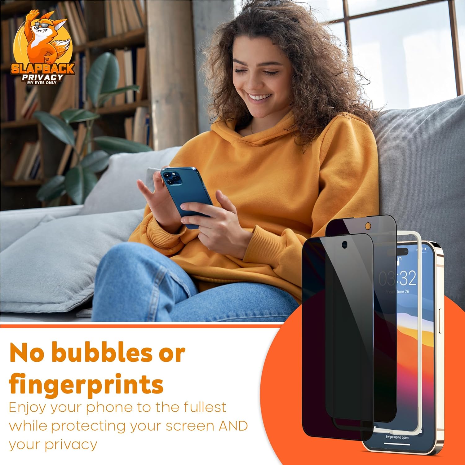 Slapback – Protector de pantalla de privacidad prémium para iPhone 14 Pro 2 unidades pantalla de 6.1 pulgadas vidrio templado de dureza 9H antiespía