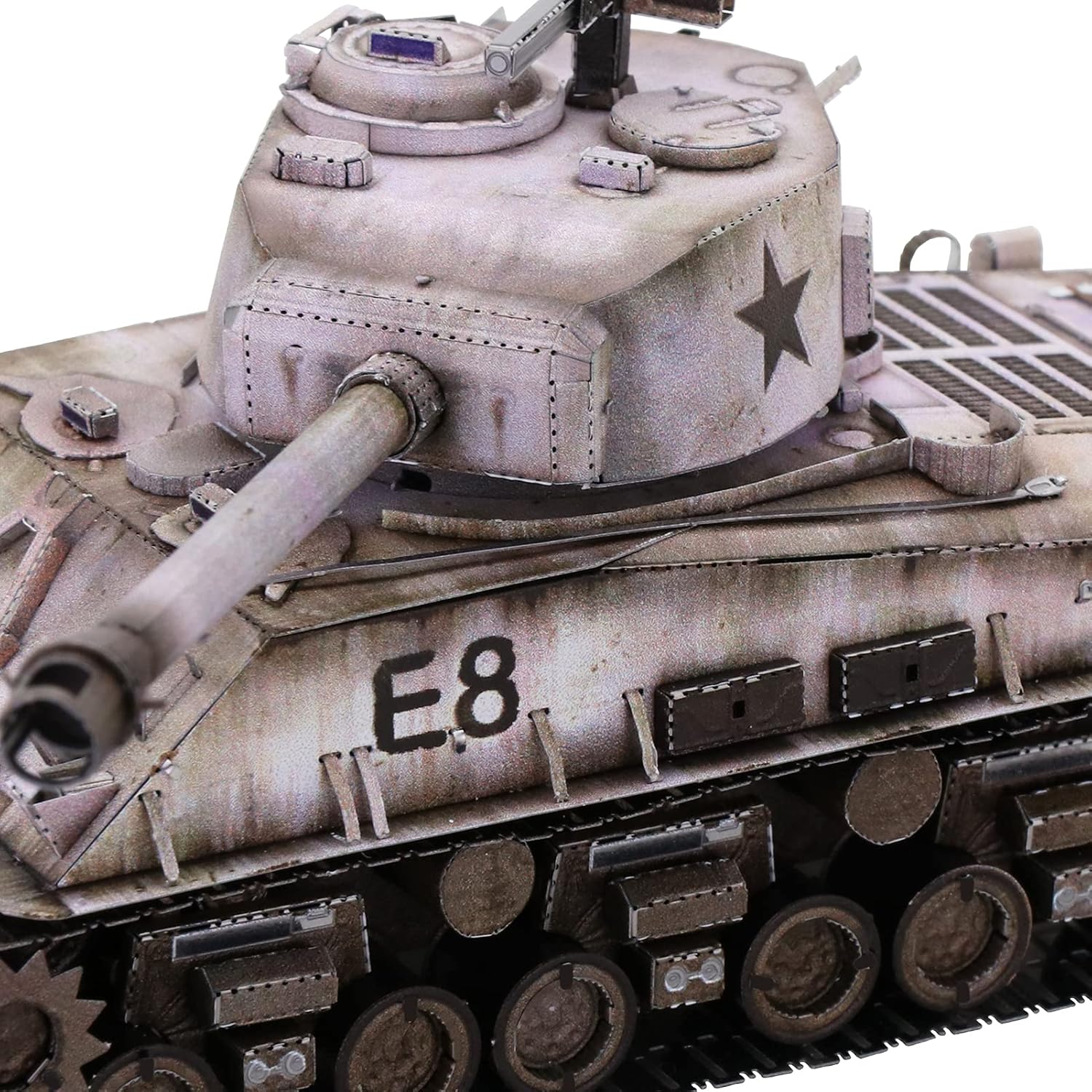 MU Rompecabezas de metal 3D Sherman tanque mediano, 169 piezas de regalo de acero en miniatura para pasatiempos militares, kits de construcción