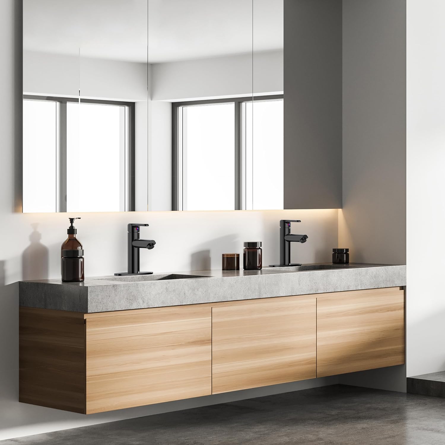 Grifo de baño negro de alta calidad, mango único con conjunto de drenaje, placa de cubierta para instalación de 1 o 3 agujeros, grifo de lavabo con