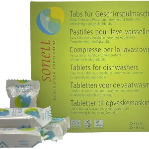 Sonett – Tabletas orgánicas para lavavajillas, 25 unidades, limpieza profunda, aroma fresco, 25 tabletas x 0.67 onzas, 18 onzas líquidas (1 unidad) Sonett – Tabletas orgánicas para lavavajillas, 25 unidades, limpieza profunda, aroma fresco, 25 tabletas x 0.67 onzas, 18 onzas líquidas (1 unidad)