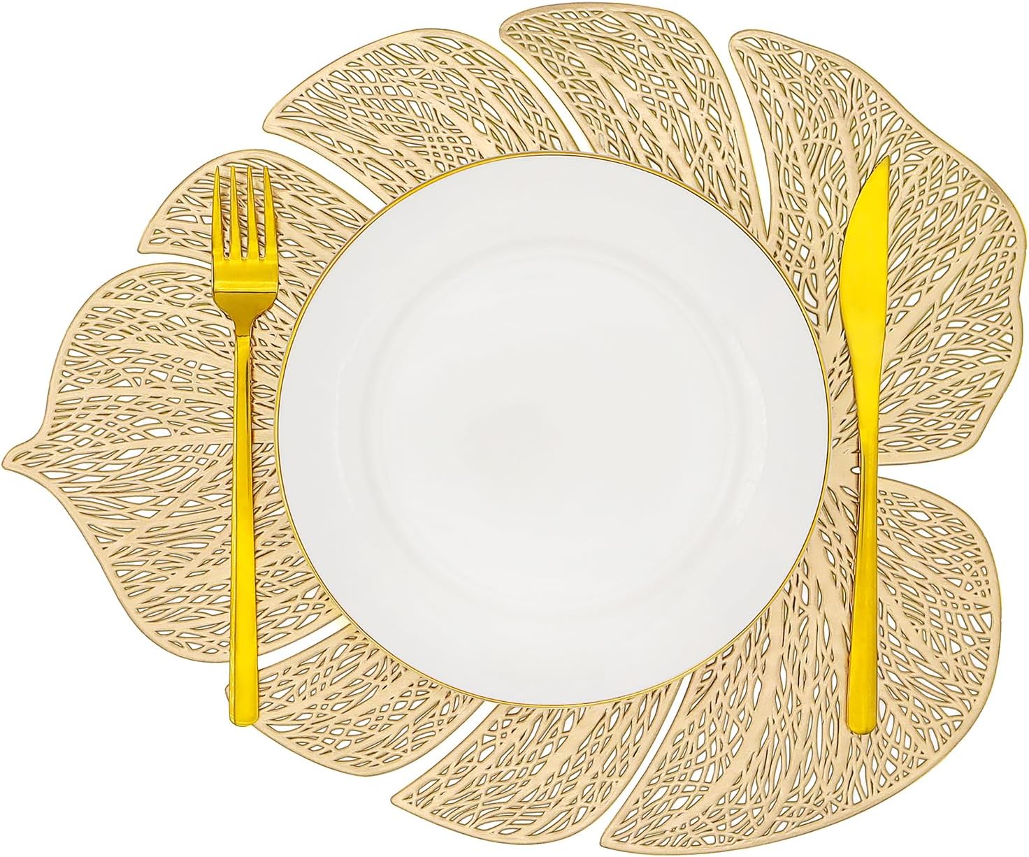 Juego de 6 manteles individuales de vinilo con hojas tropicales, manteles individuales para mesa de cocina, mesa de comedor, vacaciones, boda,