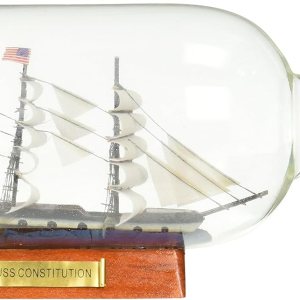 Hampton Nautical USS Constitution Modelo de barco en una botella de vidrio, 11 pulgadas, marrón Hampton Nautical USS Constitution Modelo de barco en una botella de vidrio, 11 pulgadas, marrón