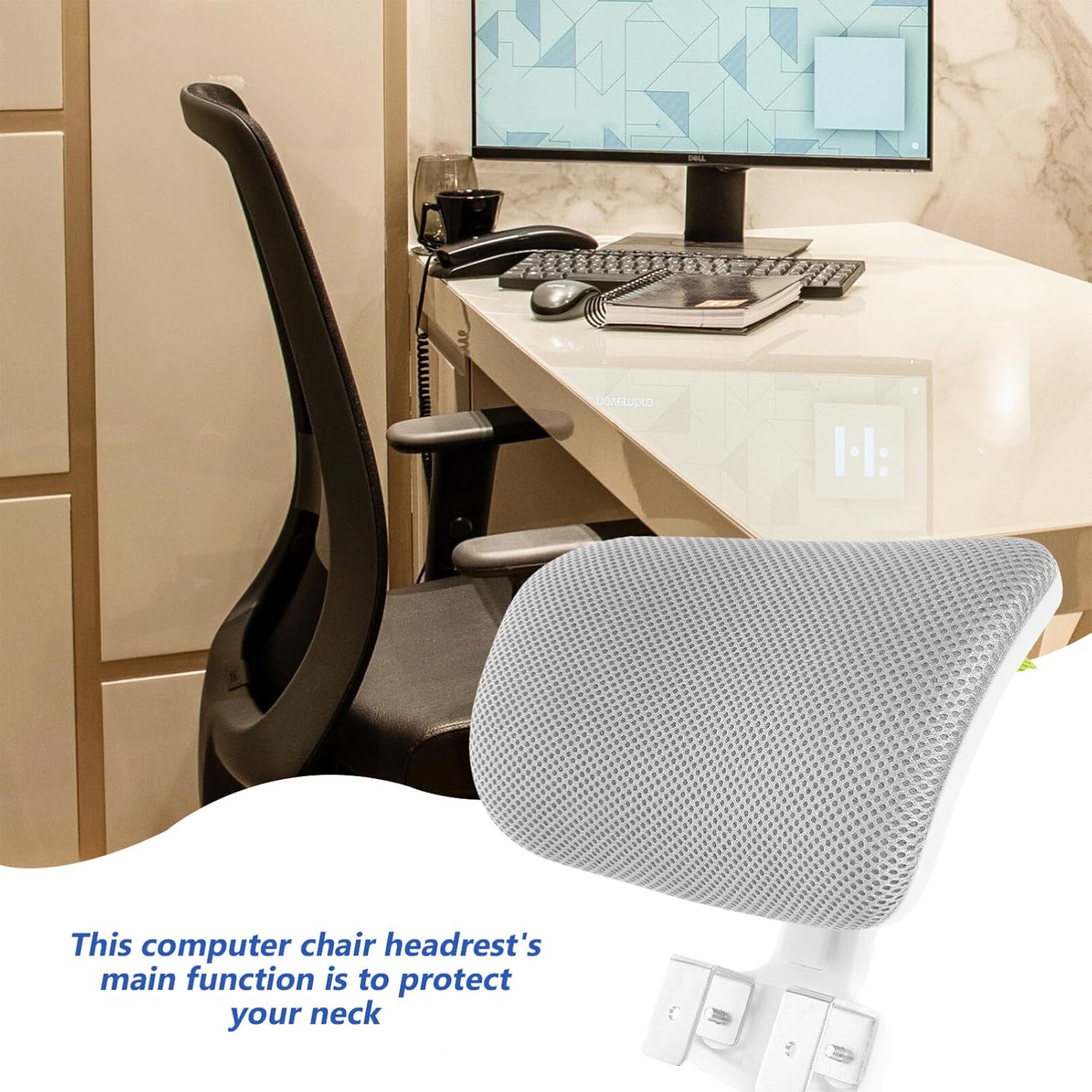 Homoyoyo Silla de oficina reposacabezas universal accesorio para el cuello cojín de clip en la protección del cuello almohada reposacabezas para