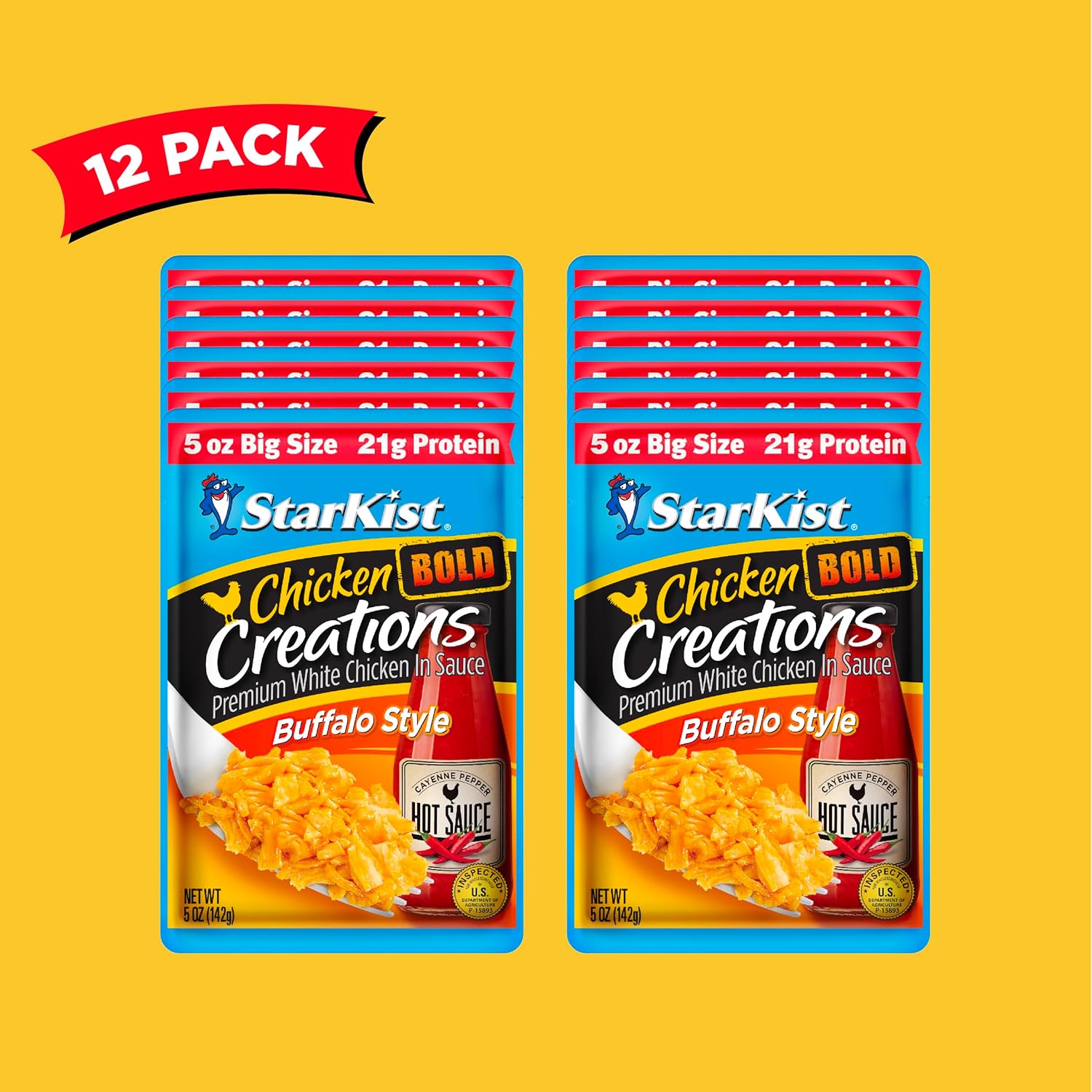 StarKist Chicken Creations BOLD Buffalo, bolsa de 5 onzas de tamaño grande (paquete de 12)