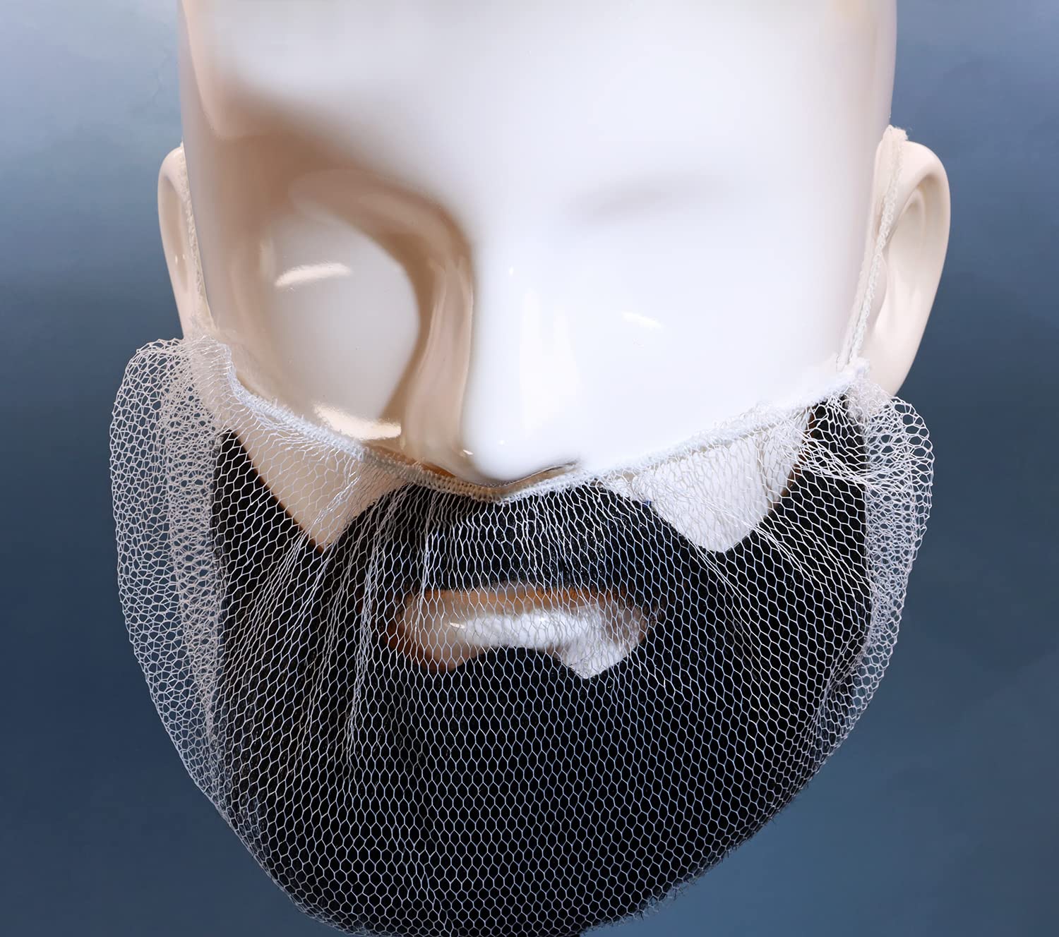 ONLYKXY 50 piezas de cubierta de barba de nailon blanco protector de barba para hombres, servicio de alimentos, cocina, limpieza, construcción,