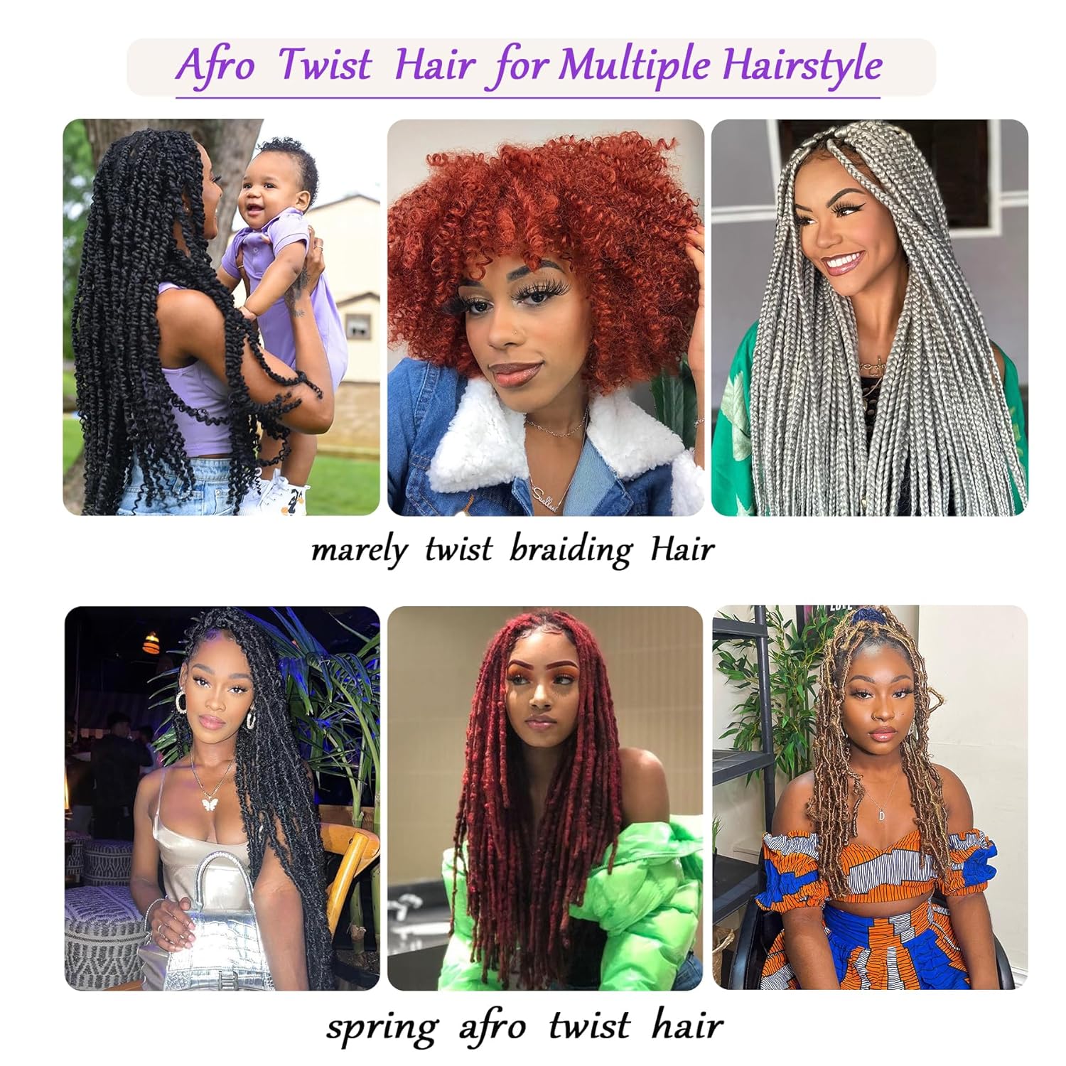 Pelo afro Springy Twist Borgoña, 18 pulgadas, cabello cubano rizado Marley Twist para trenzar, presuave sintético para rastas sintéticas