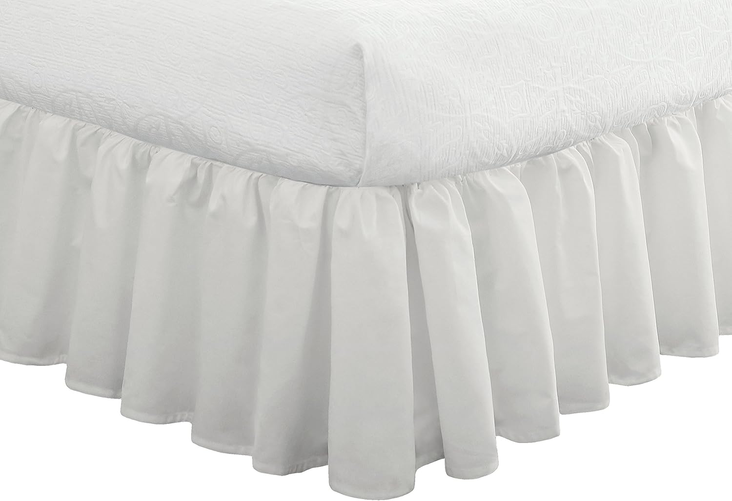 Faldón plisado de popelina para cama tamaño California King, de Fresh Ideas