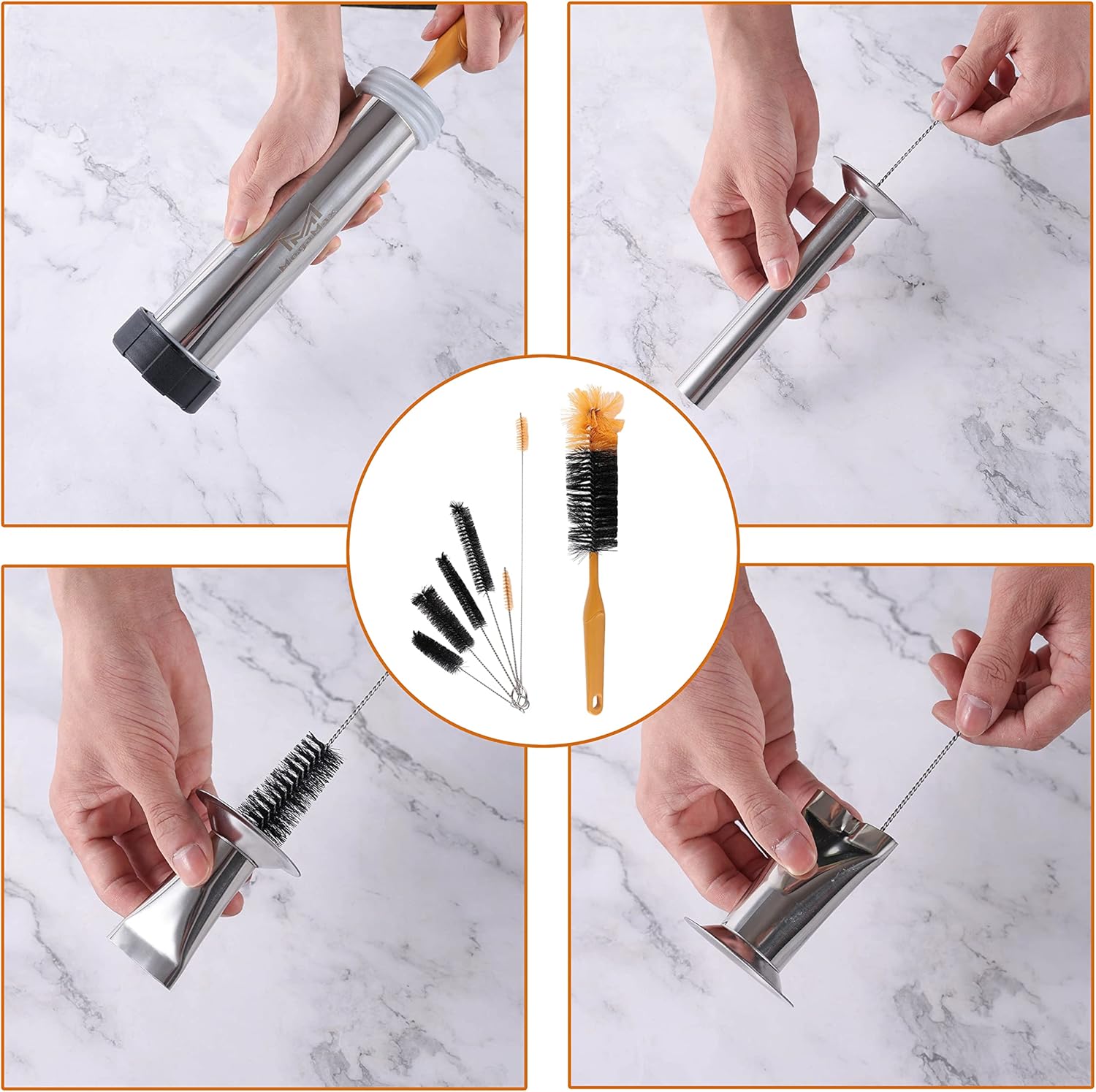 MogaMax Kit de pistola de cecina grande de acero inoxidable de 3 generación, máquina de relleno de salchichas, máquina de cecina, tirador de cecina,