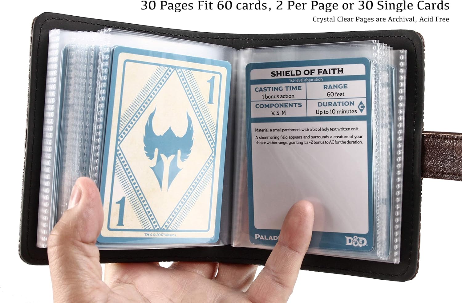 Forged Dice Co. Spellbook of Incantations (Edición Dragón) Portatarjetas para libro de hechizos y baraja de tarjetas de borrado en seco con bolsa de