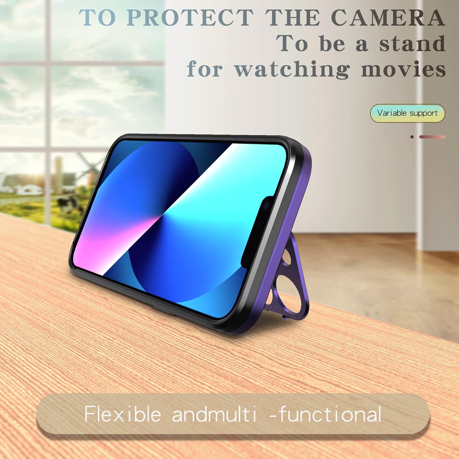 Asuwish Funda de teléfono para iPhone 13 Pro de 6.1 pulgadas con protector de pantalla de vidrio templado Magsafe y soporte delgado, funda híbrida