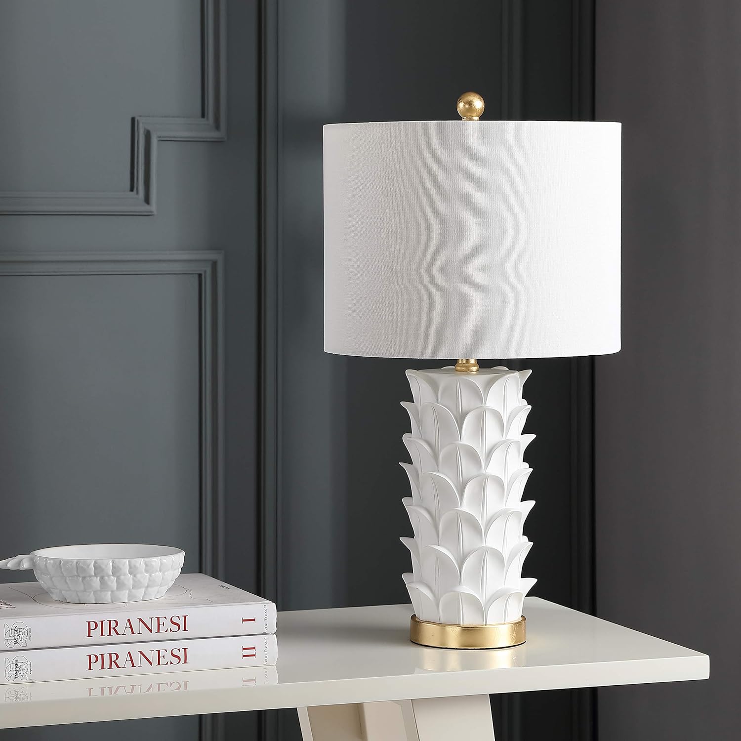 SAFAVIEH Lighting Collection – Juego de 2 lámparas de mesa para dormitorio, sala de estar, oficina en casa, escritorio, mesita de noche, 25 pulgadas