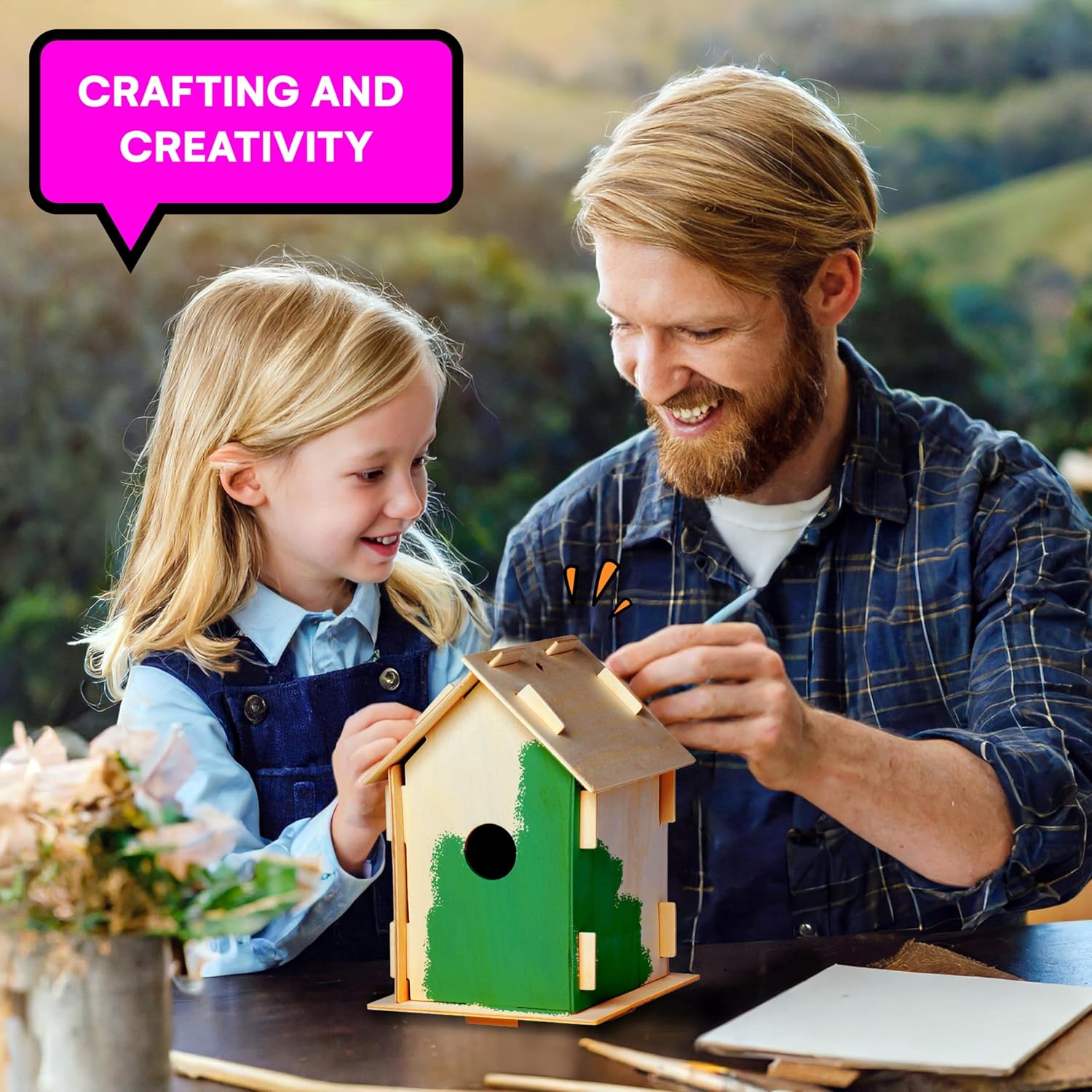 Neliblu 6 casas de pájaros de madera para manualidades, para niños, manualidades para adultos, con kits de casa de pájaros de madera sin terminar,