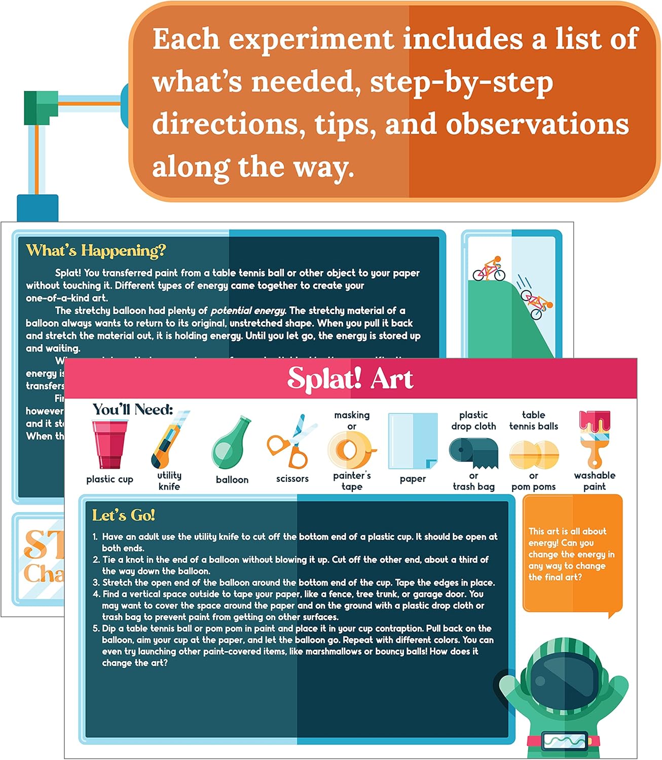 Carson Dellosa – Kits de ciencia mini Maker para grados 2-5 ciencia del arte, diario, libro de actividades, tarjetas de experimentos, calcomanías,