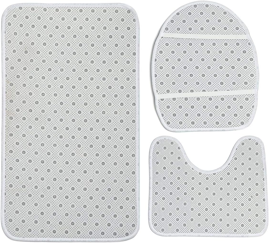 4 Pcs Shower Curtain Set Bathroom Sets, 72″x72″ Absorbent Non-Slip Bathroom Rugs Bath Mat and Toilet Lid Cover, Christmas Snowman Snowflake Blue