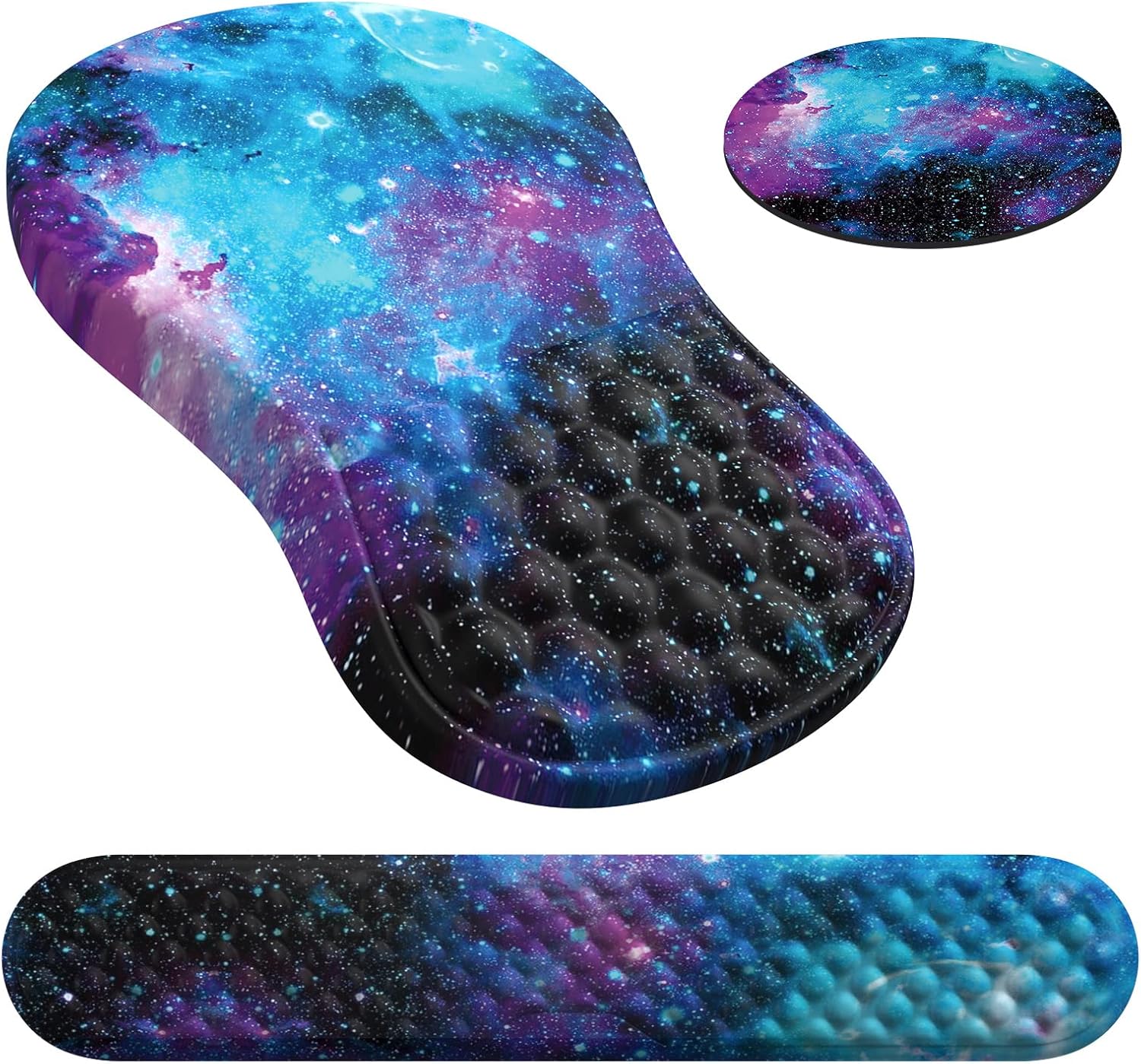 HAOCOO Alfombrilla ergonómica para mouse con reposamuñecas, almohadilla para reposamuñecas para teclado, juegos de 3 alfombrillas para mouse de