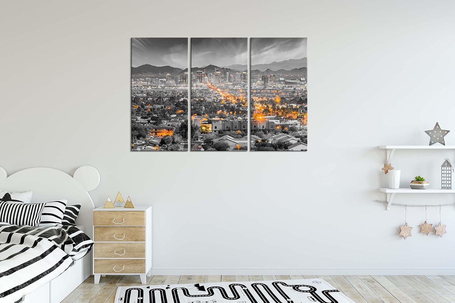 Phoenix City Skyline – Arte de pared, lienzo de paisaje urbano de Arizona, imágenes enmarcadas, pósters, pinturas, decoración de hogar, oficina,
