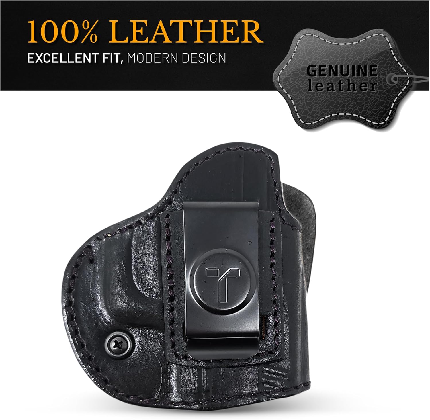 Funda de cuero IWB para pistolas óptica lista. Funda de cuero para pistola Glock 26 27, Taurus G2C G3C, escudo de 0.354 in con láser CT. Funda de