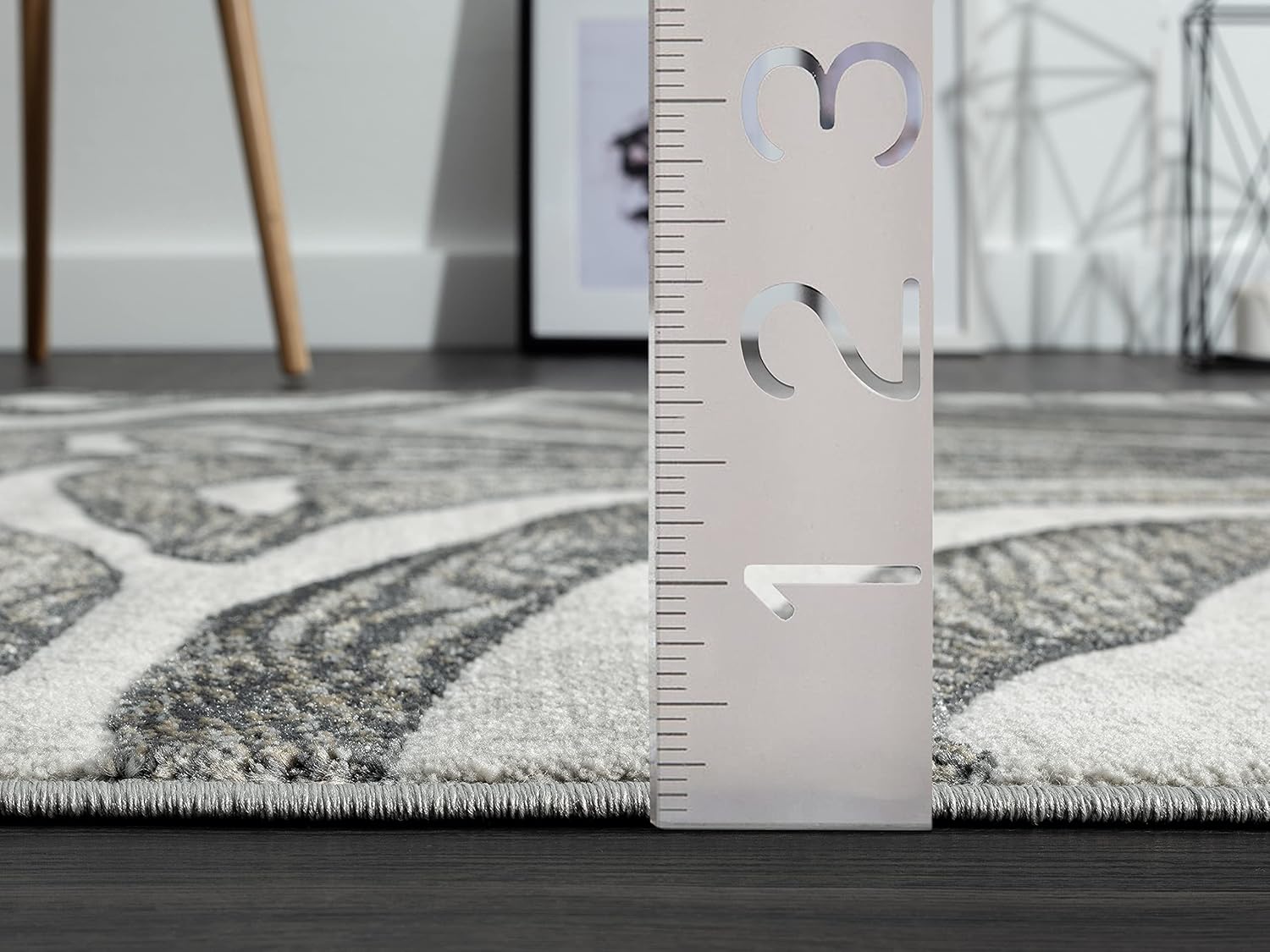 Abani Alfombra contemporánea con patrón de cebra gris y marrón, de 5 pies 3 pulgadas x 7 pies 6 pulgadas, no se desprende, alfombra moderna con