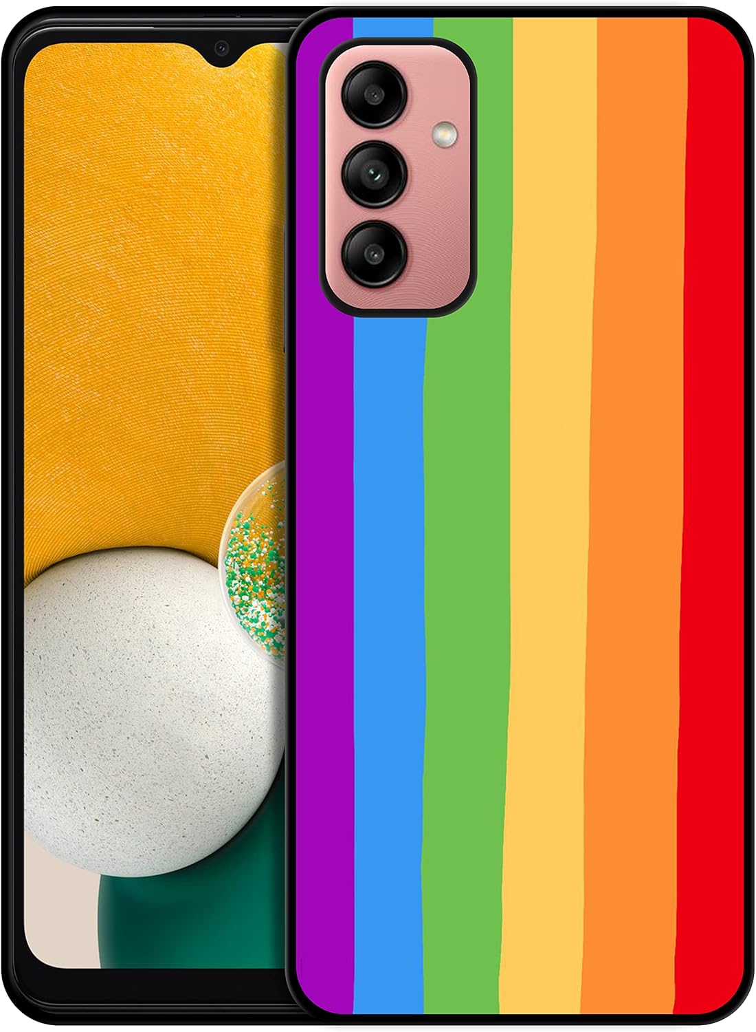 Bolster – Funda para Samsung Galaxy A13 5G, Galaxy A04s, multicolor, diseño de arco iris, de goma suave, a prueba de golpes, funda trasera para