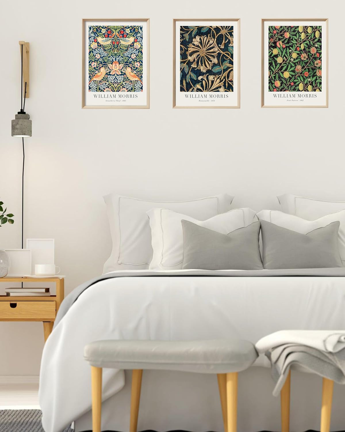 UPWOIGH Arte de pared enmarcado (sin plexiglás), lienzo de madera de William Morris, arte de pared de ladrón de fresas, póster de impresiones