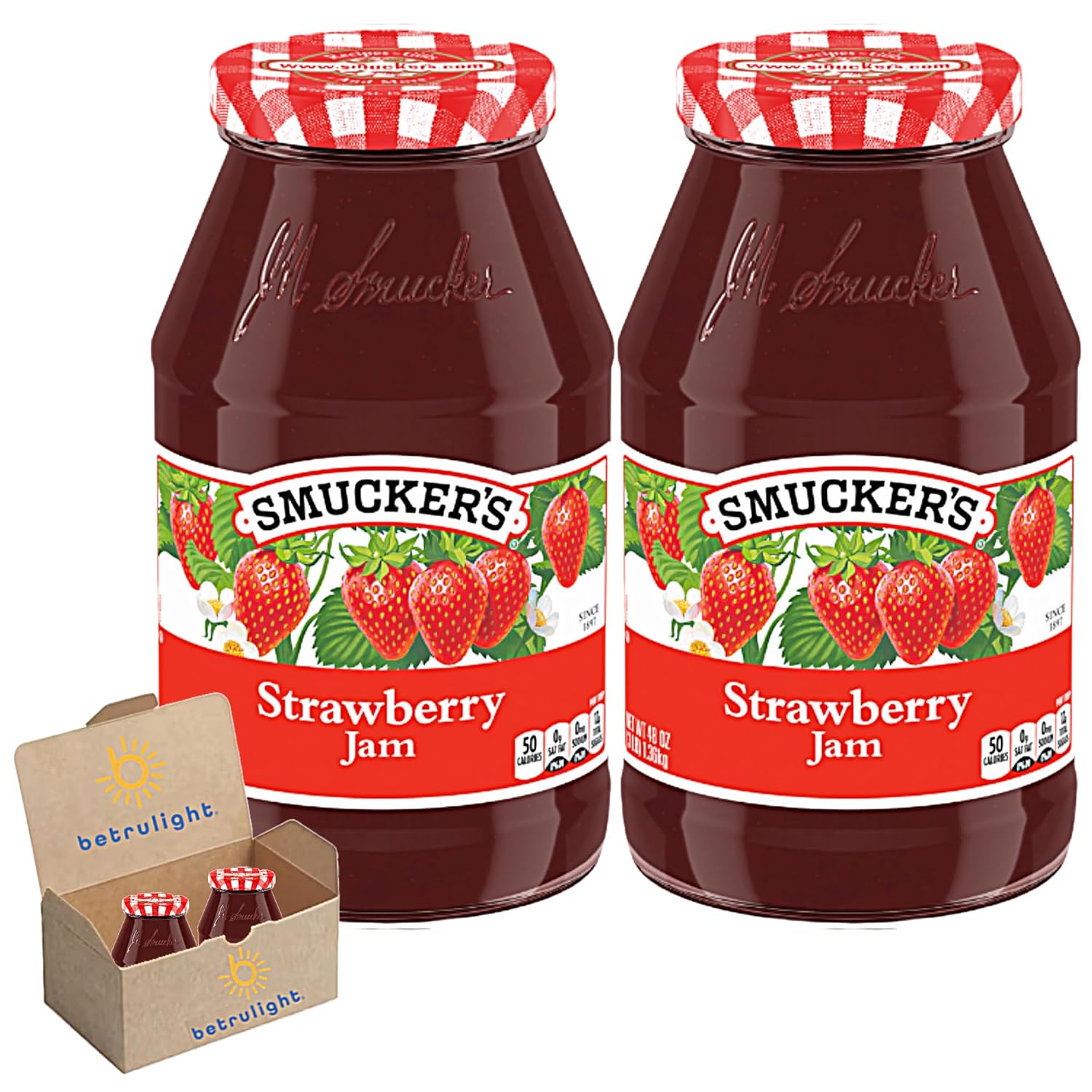 Strawberry Jam es libre de gluten, sin OMG y sin MSG añadido  Mermelada de fresa saludable para niños y adultos, una fruta dulce para untar, tarro