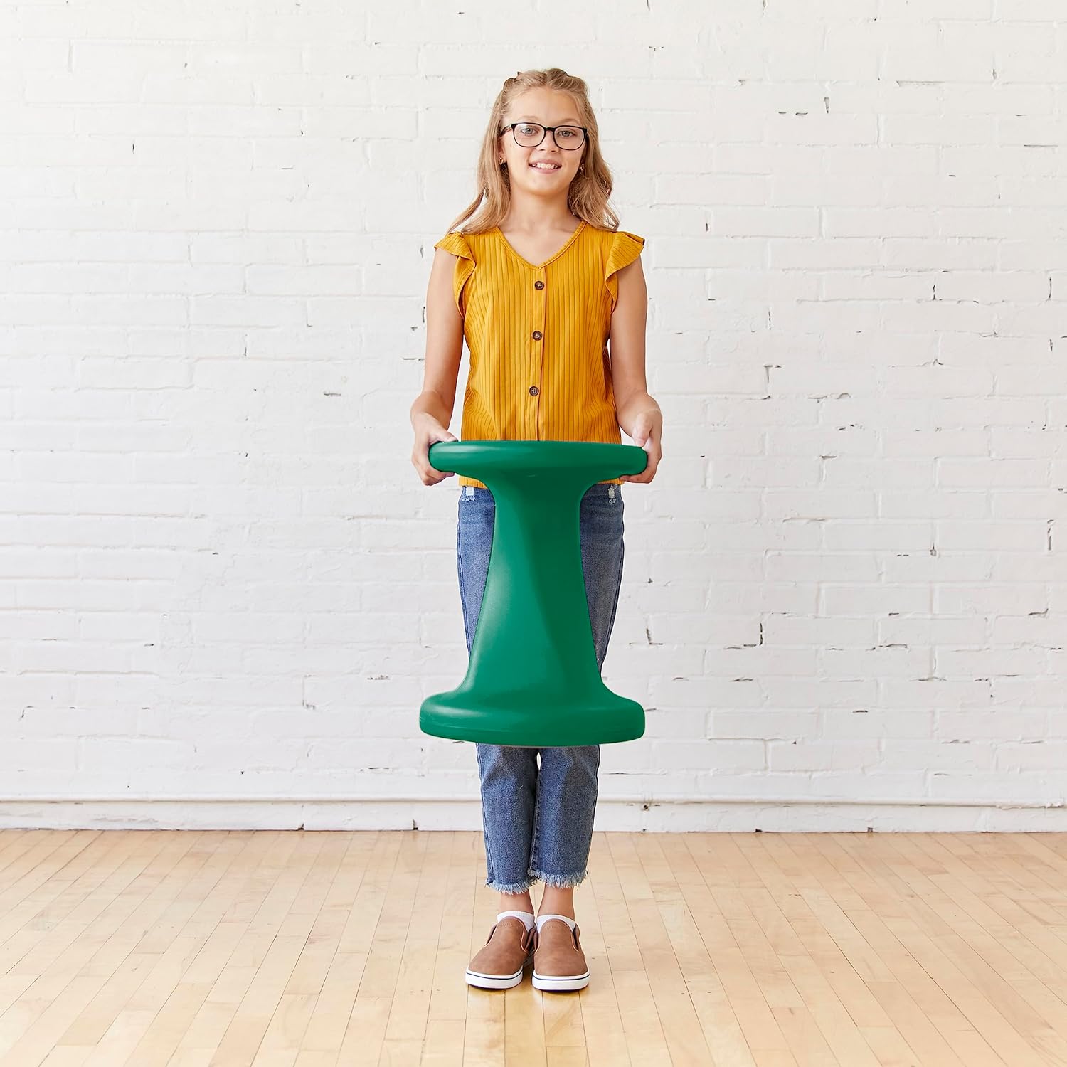 ECR4Kids Taburete tambaleante Twist, altura del asiento de 18 pulgadas, asientos activos, verde