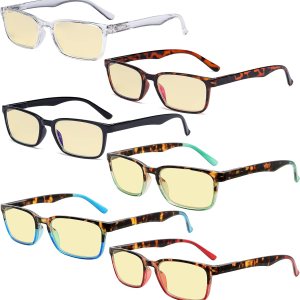 Eyekepper Paquete de 6 lentes de lectura con bloqueo de luz azul, amarillo tintado +2.50 Eyekepper Paquete de 6 lentes de lectura con bloqueo de luz azul, amarillo tintado +2.50