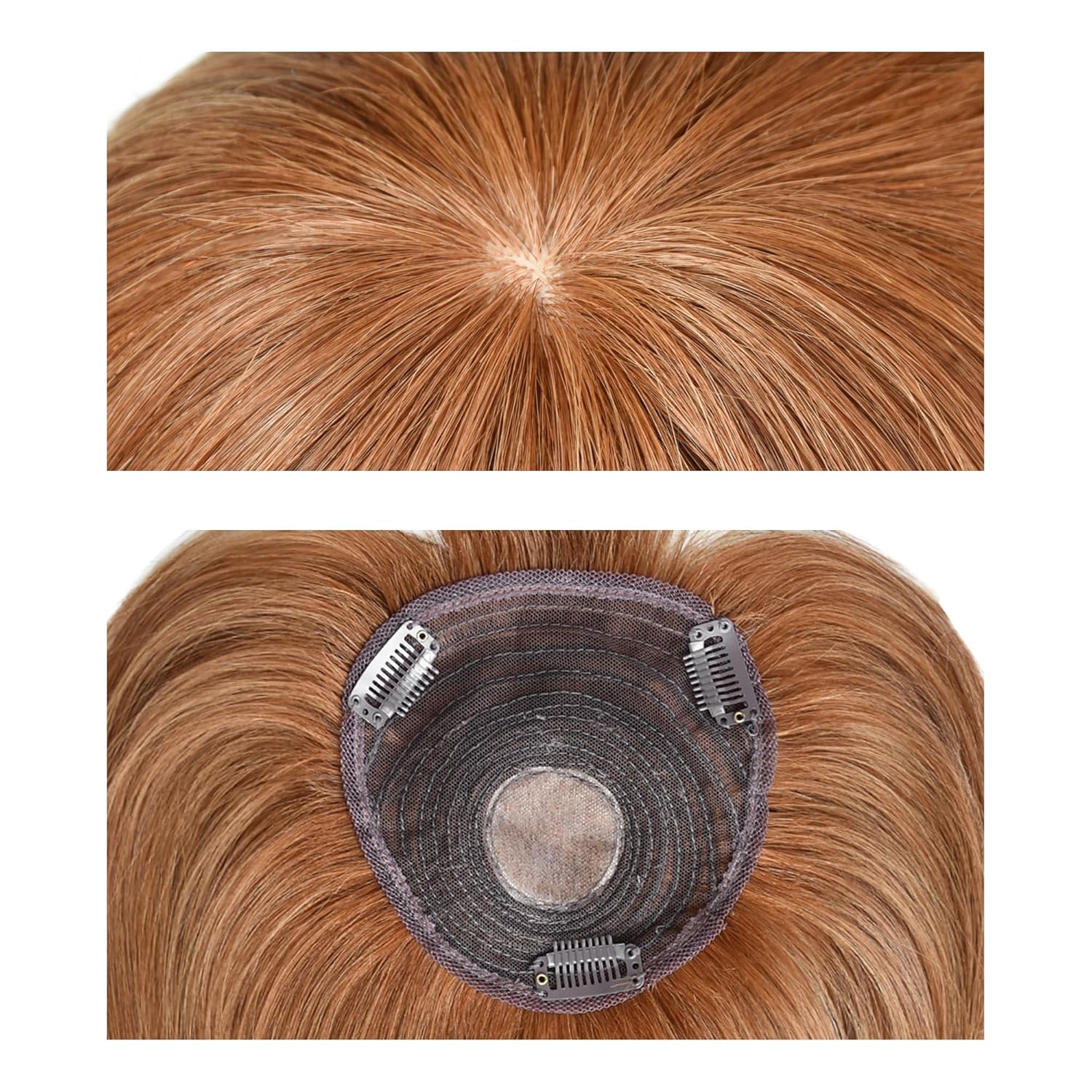 Extensiones de cabello humano con clip de cabello humano con flequillo, base de seda, flecos para pérdida de adelgazamiento, extensiones de repuesto