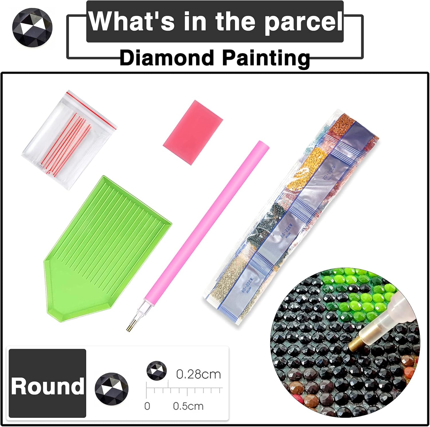 Sheehow – Kit de pintura de diamante 5D para adultos, flor de elefante, arte de diamante de taladro completo, imágenes de gemas de bricolaje, arte