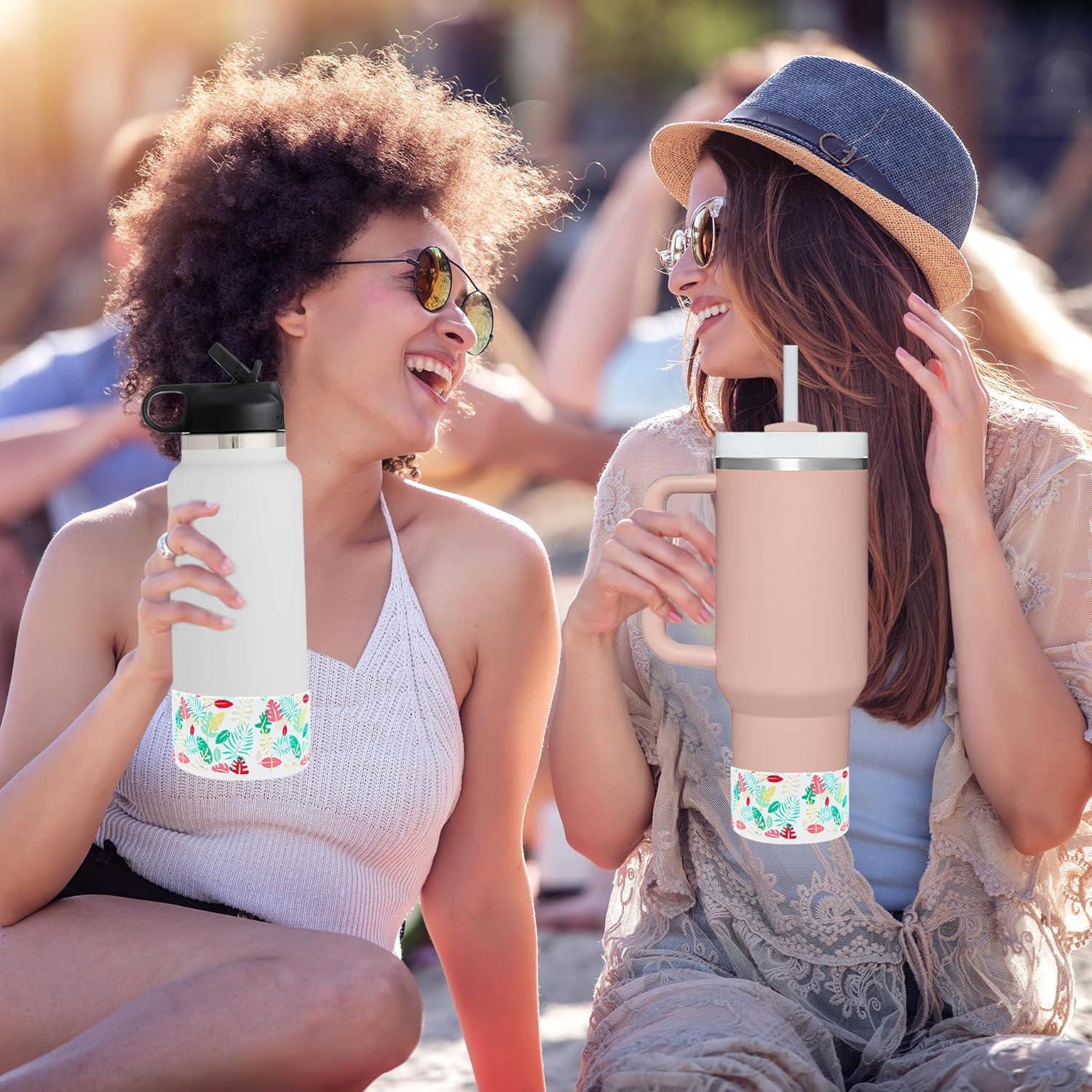 HEYSKAY Base protectora de silicona para funda de maletero de 12 a 40 onzas para vaso Stanley Hydro Flask, Yeti, Simple Modern, accesorios para