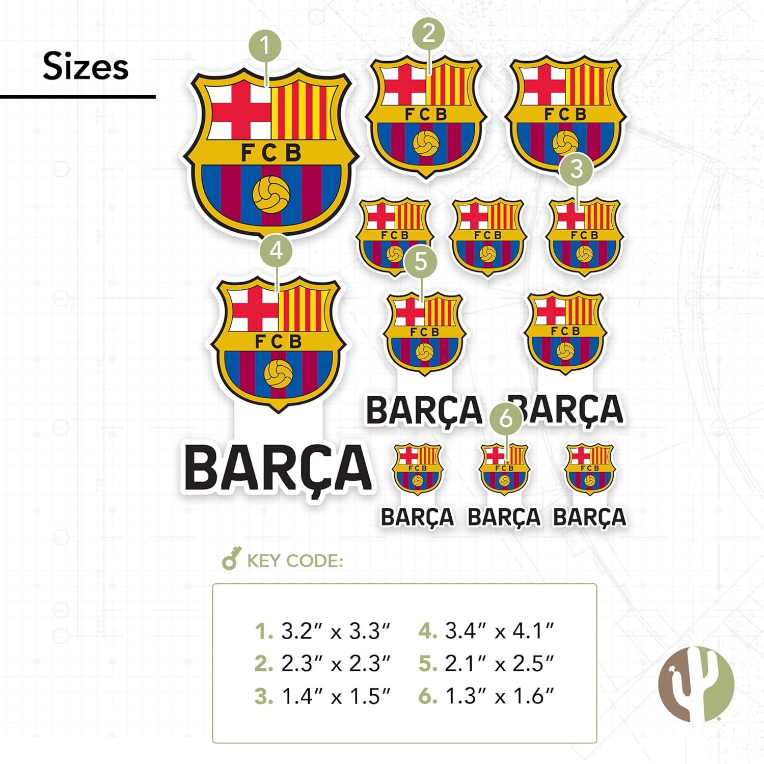Pegatinas del FC Barcelona Barça – Lámina de vinilo para fútbol, botella de agua para laptop, álbum de recortes de coche (tipo 1-2)