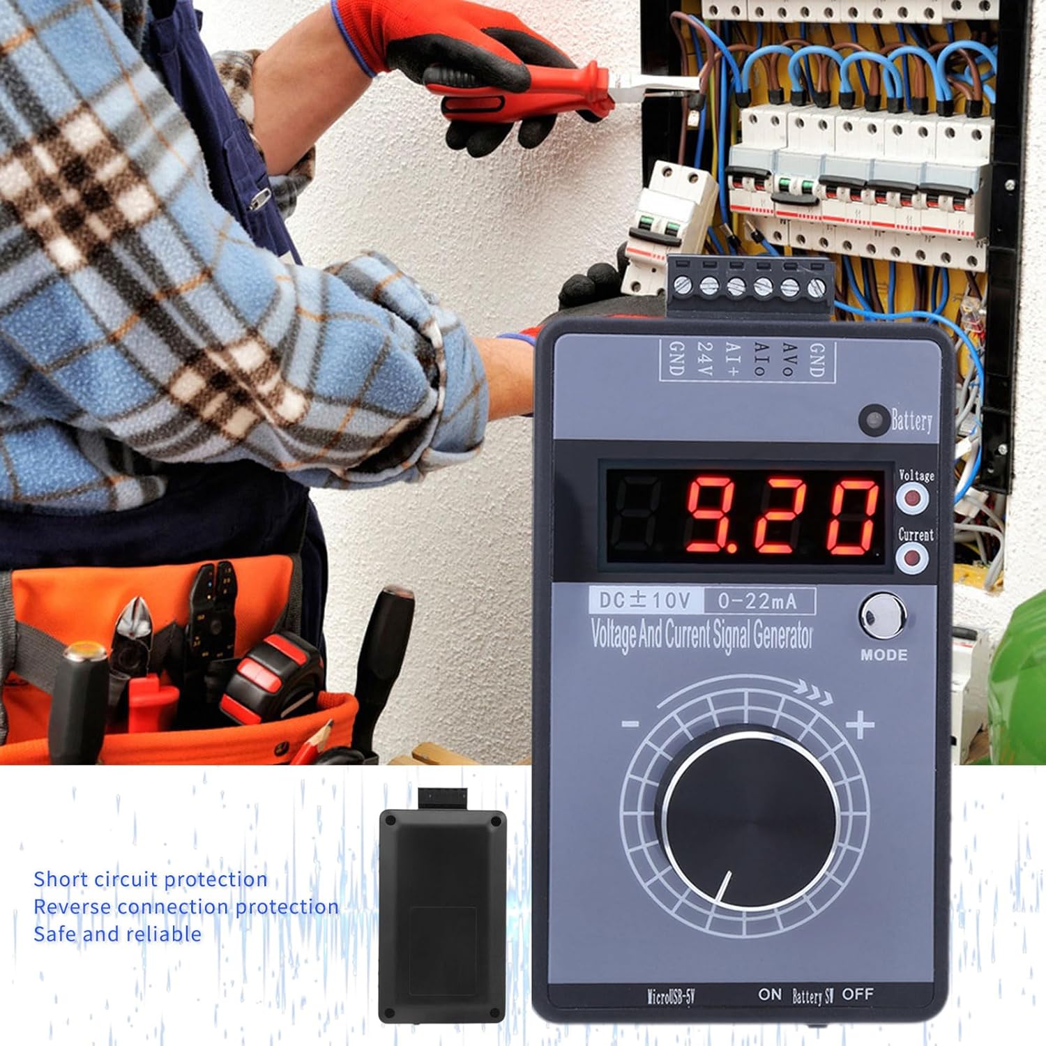 Generador de señal de voltaje actual, simulador analógico de interfaz DC 0-10V 0022mA, 3 tipos de fuente de alimentación Generador de señal de
